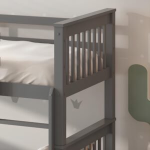 Lily Wooden Bunk Bed with Pull-Out Trundle – Solid Pine Space-Saving Frame – Kids Bedroom Furniture - Image 3