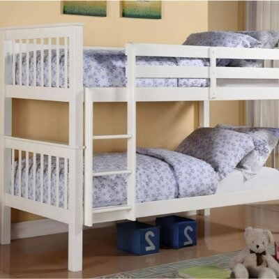Lily Wooden Bunk Bed with Pull-Out Trundle – Solid Pine Space-Saving Frame – Kids Bedroom Furniture - Image 16