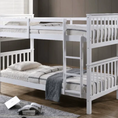 Lily Wooden Bunk Bed with Pull-Out Trundle – Solid Pine Space-Saving Frame – Kids Bedroom Furniture - Image 17