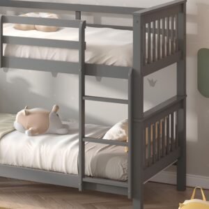 Lily Wooden Bunk Bed with Pull-Out Trundle – Solid Pine Space-Saving Frame – Kids Bedroom Furniture - Image 2