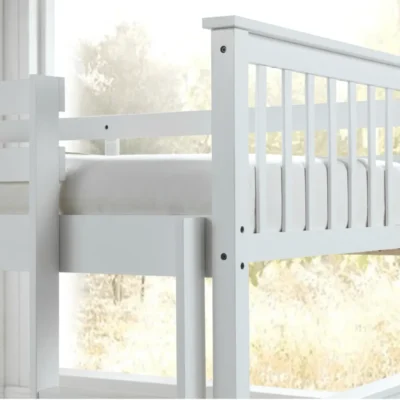 Lily Wooden Bunk Bed with Pull-Out Trundle – Solid Pine Space-Saving Frame – Kids Bedroom Furniture - Image 10