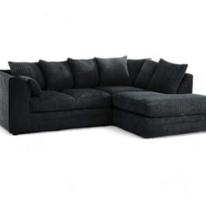 Manny L-Shape Corner Sofa – 4-Seater Jumbo Cord Fabric – Left or Right Facing – Memory Foam & Scatter Cushions