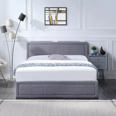 Small Double Leather Ottoman Storage Bed - Image 2