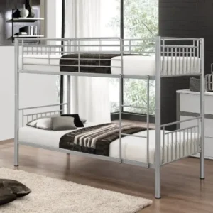 Single Metal Bunk Bed Silver Colour